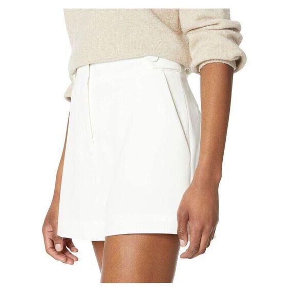 MILLY Aria Cady Sz 0 Button Tab Shorts Ivory Ecru White - Picture 16 of 16